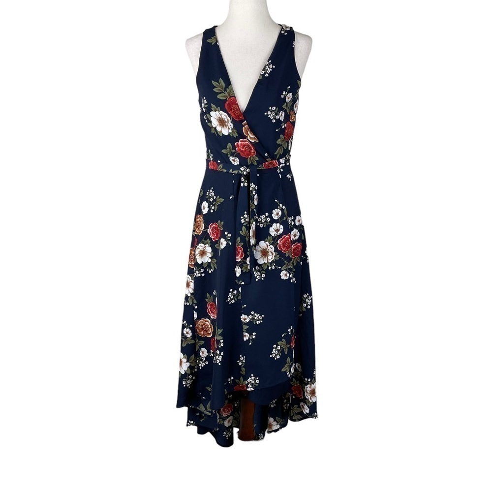 Day & Night Navy Floral Wrap Dress